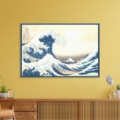 北斎素晴らし1831年頃の神奈川沖の波 キャンバスプリント (インサイチュ (リビング))