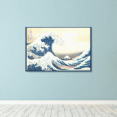 北斎素晴らし1831年頃の神奈川沖の波 キャンバスプリント (インサイチュ (ウッドフロア))