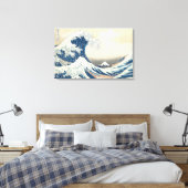 北斎素晴らし1831年頃の神奈川沖の波 キャンバスプリント (インサイチュ (寝室))