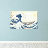 北斎素晴らし1831年頃の神奈川沖の波 キャンバスプリント (インサイチュ (ウッドフロア))