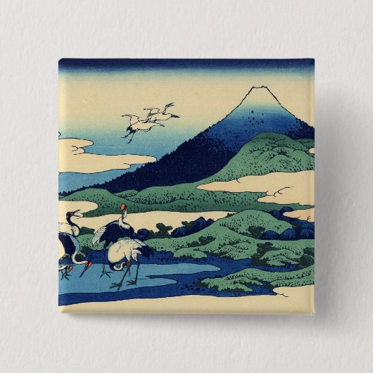 北斎美術絵画の山 缶バッジ (正面)