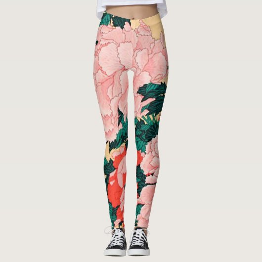 北斎花と蝶 レギンス (正面)