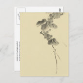 北斎葉ファインアート&ベリー付きブランチ ポストカード (正面/裏面)