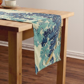 北斎葛飾波素晴らし-波 ショートテーブルランナー (インサイチュ)