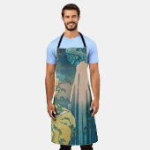 北斎阿弥陀秋日本滝 エプロン (着用した状態)