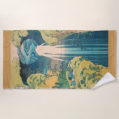 北斎阿弥陀秋日本滝 ビーチタオル (正面)