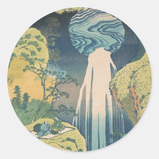北斎阿弥陀秋日本滝 ラウンドシール (正面)