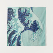 北斎青い波 タペストリー (正面(横))