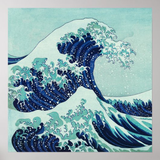 北斎青い波 ポスター (正面)