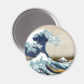 北斎高品質の素晴らし神奈川の波 マグネット (正面/裏面)