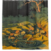 北斎魚釣りバイトルシュライト シャワーカーテン (正面)