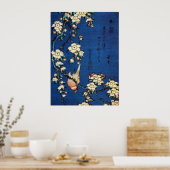 北斎鳥と枝垂桜・北斎・バードウィーピング・さくらんぼ・ツリー ポスター (キッチン)