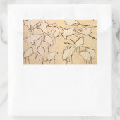 北斎鶴ステッカー 長方形シール (バッグ)