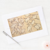 北斎鶴ステッカー 長方形シール (封筒)