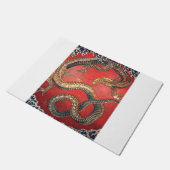 北斎龍日本のヴィンテージ葛飾北斎 ドアマット (アングル)