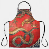 北斎龍、日本美術 エプロン (正面)