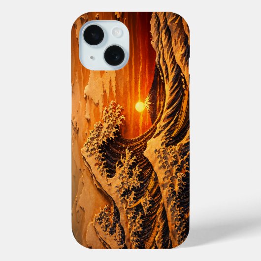 北斎 "ゴールデン・ウェーブ" サンセットスマホケース | 日本 Case-Mate iPhoneケース (裏面)