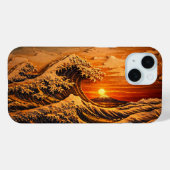 北斎 "ゴールデン・ウェーブ" サンセットスマホケース | 日本 Case-Mate iPhoneケース (裏面 (横))