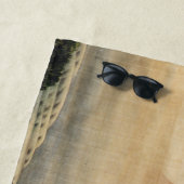 北斎 – 富士山を見る少年 ビーチタオル (インサイチュ)