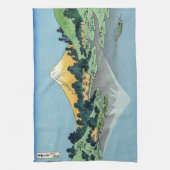 北斎 – 山富士河口湖で反射 キッチンタオル (縦)