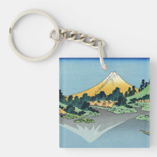 北斎 – 山富士河口湖で反射 キーホルダー