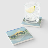 北斎 – 山富士河口湖で反射 ストーンコースター (横)