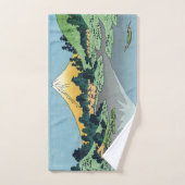 北斎 – 山富士河口湖で反射 バスタオルセット (ハンドタオル)