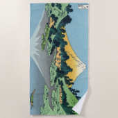 北斎 – 山富士河口湖で反射 ビーチタオル (正面)