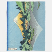 北斎 – 山富士河口湖で反射 フリースブランケット (正面)