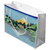 北斎 – 山富士河口湖で反射 ラージペーパーバッグ (裏面アングル)