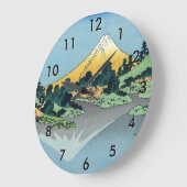 北斎 – 山富士河口湖で反射 ラージ壁時計 (傾斜)
