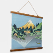 北斎 – 山富士河口湖で反射 吊り下げ型タペストリー (傾斜あり)