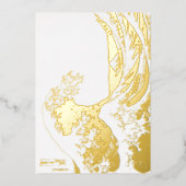 北斎 – 新年おめでとう/素晴らし波 箔シーズンカード (正面)