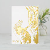 北斎 – 新年おめでとう/素晴らし波 箔シーズンカード (立ち正面)