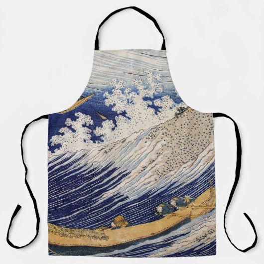 北斎 海の波 海の船 エプロン (正面)