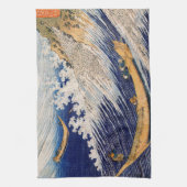 北斎 海の波 海の船 キッチンタオル (縦)