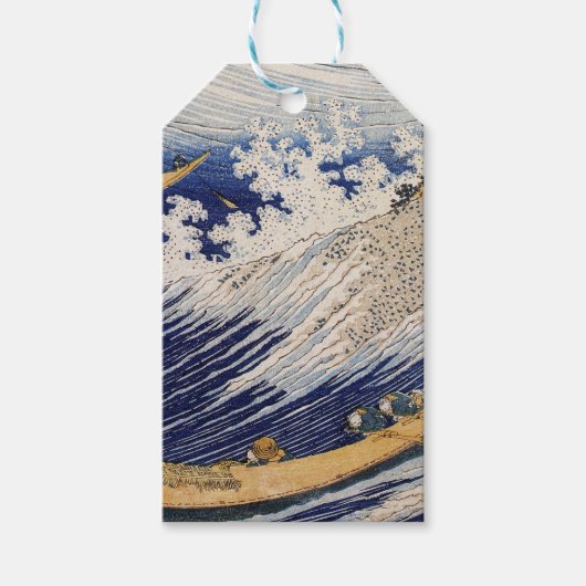 北斎 海の波 海の船 ギフトタグ (正面)