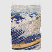 北斎 海の波 海の船 ゴルフタオル (正面)