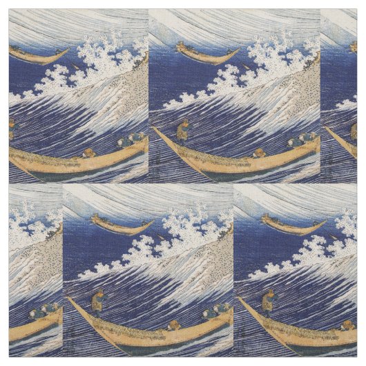 北斎 海の波 海の船 ファブリック (見本)