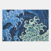 北斎 海の波 海の船 ラッピングペーパーシート (正面3)