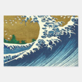 北斎 海の波 海の船 ラッピングペーパーシート (正面2)
