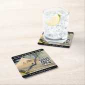 北斎 – 男の子を見る山富士 – QRコード スクエアペーパーコースター (インサイチュ)