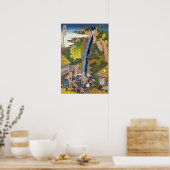 北斎 – 相模国小山呂弁滝 ポスター (キッチン)