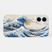 北斎 "神奈川沖浪裏" 3Dシャドウレリーフ iPhone 16 カ 16ケース (裏面横)
