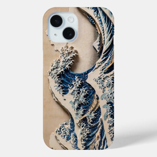 北斎「神奈川沖浪裏」3Dシャドー加工スマホケース | Case-Mate iPhoneケース (裏面)