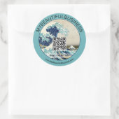 北斎 – 神奈川素晴らしの波 – QRコード ラウンドシール (バッグ)