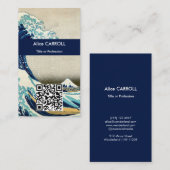 北斎 – 神奈川素晴らしの波 – QRコード 名刺 (正面/裏面)