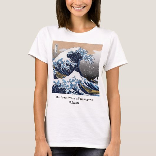 北斎『神奈川素晴らしの波』 Tシャツ (正面)