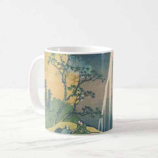 北斎 阿弥陀滝 日本 滝 コーヒーマグカップ (正面左)