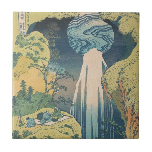 北斎 阿弥陀滝 日本 滝 タイル (正面)